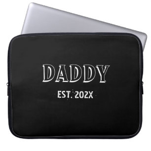 Moderne Eenvoudige Daddy Est Jaar Bold Typography  Laptop Sleeve