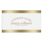 Moderne Eenvoudige Decoratieve Gouden Strepen Naambadge (Voorkant)