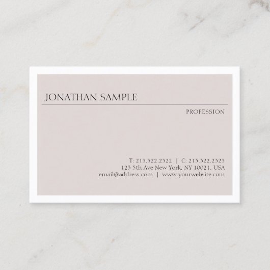 Moderne, eenvoudige design elegante professionele  visitekaartje (Voorkant)