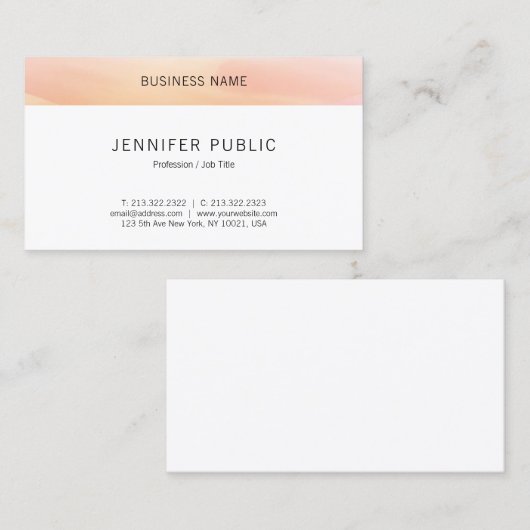 Moderne, eenvoudige design professionele elegante  visitekaartje (Voorkant / Achterkant)