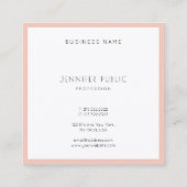 Moderne, eenvoudige design professionele luxe vierkante visitekaartje (Achterkant)