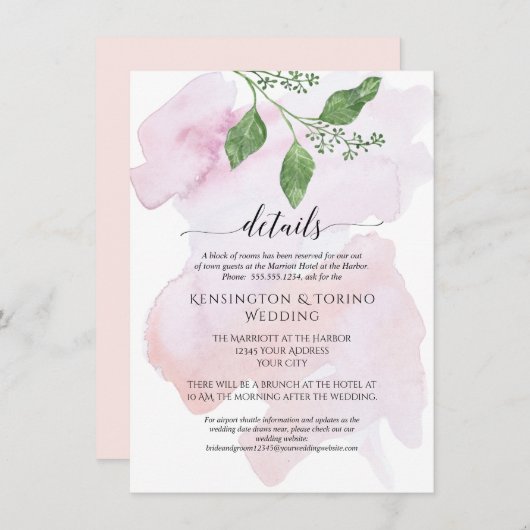 Moderne eenvoudige details Eucalyptus loof bruilof Kaart (Voorkant / Achterkant)