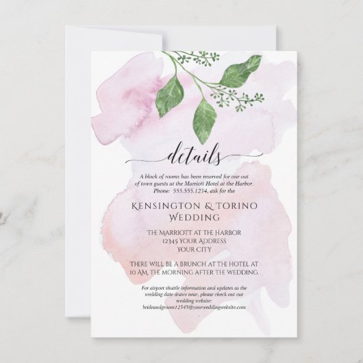 Moderne eenvoudige details Eucalyptus loof bruilof Kaart (Voorkant)