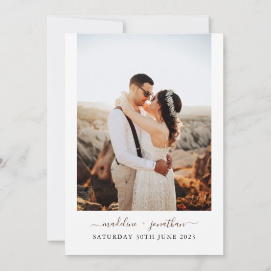 Moderne, eenvoudige deur 2 - fotohuwelijk kaart (Achterkant)