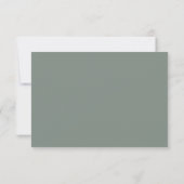 Moderne Eenvoudige Diep Sage Green Wedding RSVP (Achterkant)