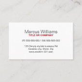 Moderne, eenvoudige, diepe rode uitgever visitekaartje (Achterkant)