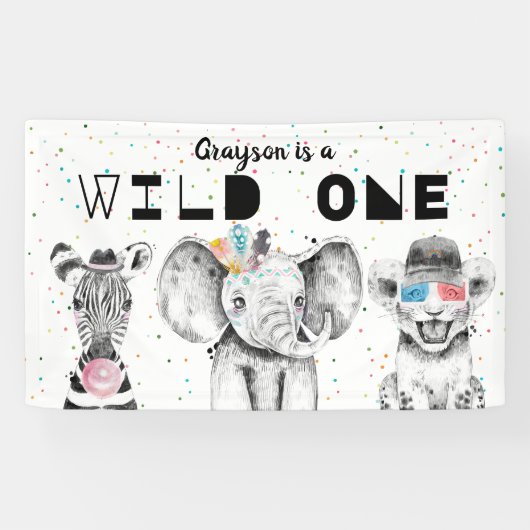 Moderne Eenvoudige Dierendag Welkomstbord Spandoek (Horizontaal)