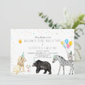 Moderne Eenvoudige Dierenuitnodiging (Staand voorkant)