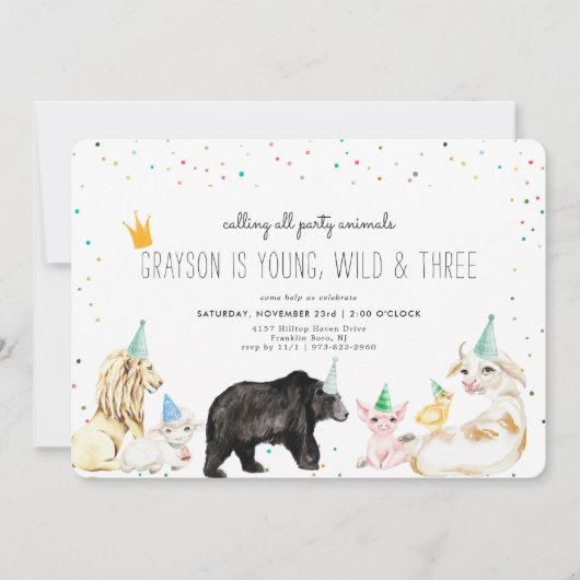 Moderne Eenvoudige Dierenuitnodiging (Voorkant)