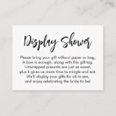 Moderne, Eenvoudige Display Douche Bruid Geschenkk Informatiekaartje (Voorkant)