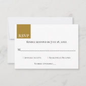 Moderne eenvoudige donkere beige monogram legante RSVP kaartje (Voorkant)