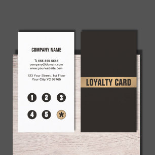 Moderne, eenvoudige, donkere Faux Gold Loyalty-Kaa Klantenkaartje