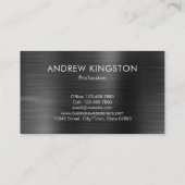 Moderne, eenvoudige, donkergrijze, geborsteld staa visitekaartje (Achterkant)