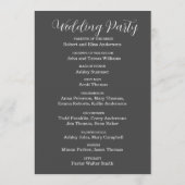 Moderne, eenvoudige, donkergrijze pleister programmakaart (Achterkant)