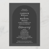 Moderne, eenvoudige, donkergrijze pleister programmakaart (Voorkant)