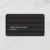 Moderne Eenvoudige Donkergrijze Zwart Gestreepte C Visitekaartje (Voorkant)