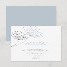 Moderne Eenvoudige Doodle Bloem Stoffig Blauw Kaart