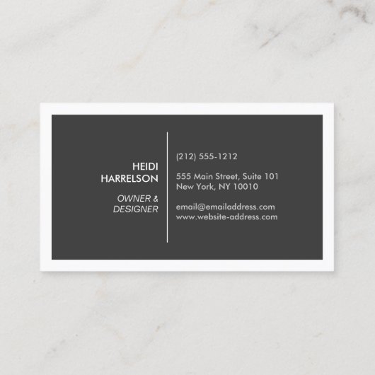 MODERNE & EENVOUDIGE DOOS LOGO W / UW INITIAAL / M VISITEKAARTJE (Achterkant)