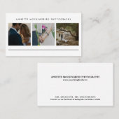 Moderne, eenvoudige drie foto | Minimale fotografi Visitekaartje (Voorkant / Achterkant)