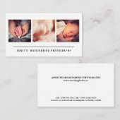 Moderne eenvoudige drie foto's minimalistische fot visitekaartje (Voorkant / Achterkant)