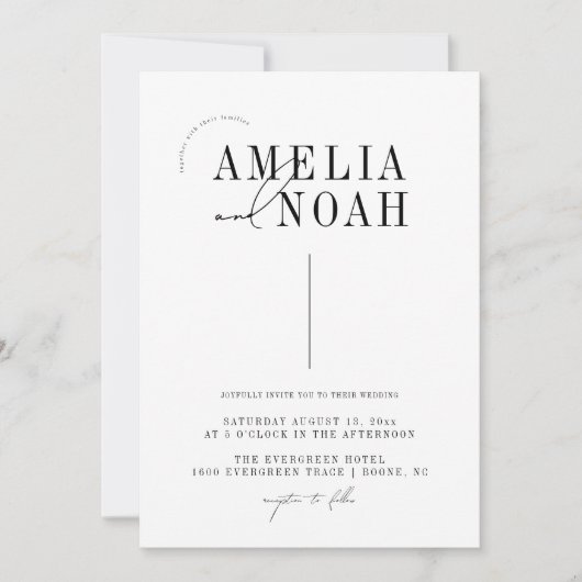 Moderne Eenvoudige e-legante uitnodiging voor het  (Voorkant)