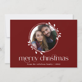 Moderne Eenvoudige Eén Foto Unieke Kerstkaart