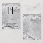 Moderne, eenvoudige, eenvoudige grijze monogram visitekaartje (Voorkant / Achterkant)