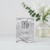 Moderne, eenvoudige, eenvoudige grijze monogram visitekaartje (Staand voorkant)