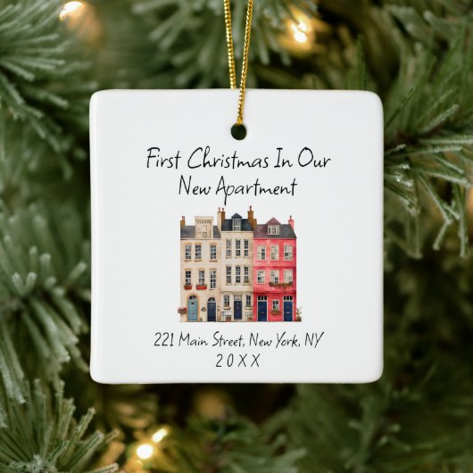 Moderne eenvoudige eerste kerst in ons nieuwe appa keramisch ornament (Boom)