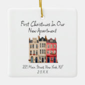 Moderne eenvoudige eerste kerst in ons nieuwe appa keramisch ornament (Voorkant)