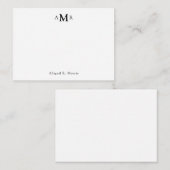 Moderne Eenvoudige elegant 3 Monogram Initiaal Bus Notitiekaartje (Voorkant / Achterkant)
