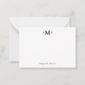 Moderne Eenvoudige elegant 3 Monogram Initiaal Bus Notitiekaartje (Voorkant)