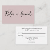 Moderne, eenvoudige elegant aanbevelingskaartje (Voorkant / Achterkant)