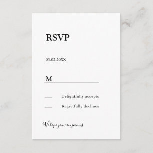 Moderne eenvoudige elegant Antwortkarte RSVP-behui Informatiekaartje