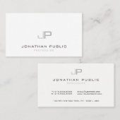 Moderne eenvoudige Elegant Monogram Sjabloon Initi Visitekaartje (Voorkant / Achterkant)