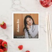 Moderne eenvoudige elegant Script Name Photo Afstu Servet (Insitu)