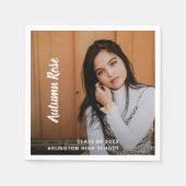 Moderne eenvoudige elegant Script Name Photo Afstu Servet (Voorkant)