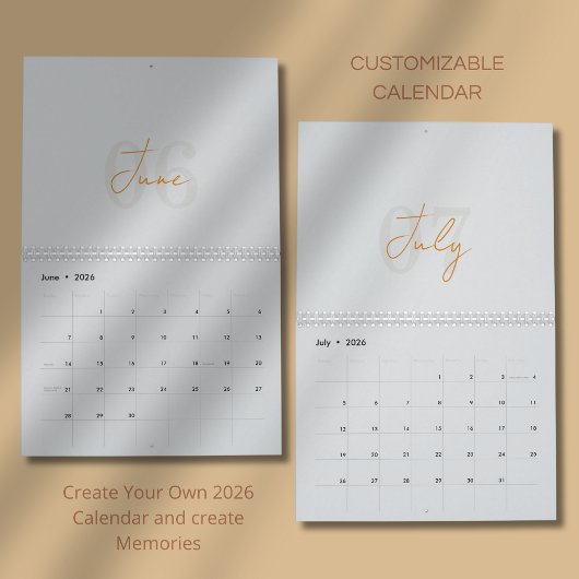 Moderne Eenvoudige Elegante 2026 Agenda Kalender