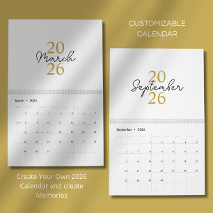 Moderne Eenvoudige Elegante 2026 Agenda Kalender