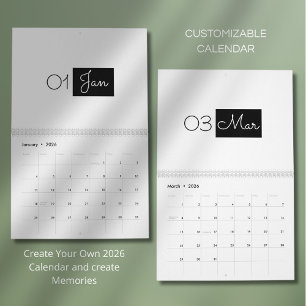 Moderne Eenvoudige Elegante 2026 Agenda Kalender