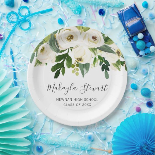 Moderne, eenvoudige, elegante Afstuderen Papieren Bordje (Feest)