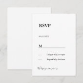 Moderne eenvoudige elegante antwoordkaart RSVP bij Informatiekaartje (Voorkant / Achterkant)