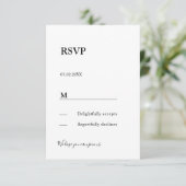 Moderne eenvoudige elegante antwoordkaart RSVP bij Informatiekaartje (Staand voorkant)