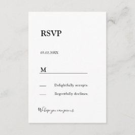 Moderne eenvoudige elegante antwoordkaart RSVP bij Informatiekaartje