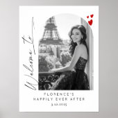 Moderne eenvoudige elegante Arch foto Bruids Welko Poster (Voorkant)