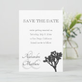 Moderne Eenvoudige elegante B&W Joshua-structuur S Aankondiging (Staand voorkant)