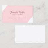 Moderne Eenvoudige Elegante Blush Roze Witte Sjabl Visitekaartje (Voorkant / Achterkant)