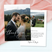Moderne Eenvoudige Elegante Chic 2 foto's Huwelijk Bedankkaart