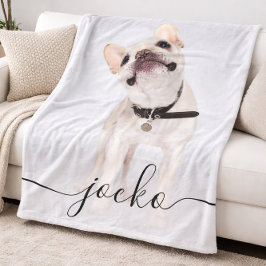 Moderne Eenvoudige Elegante Chic Huisdier Foto Tek Fleece Deken