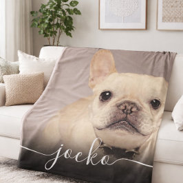 Moderne Eenvoudige Elegante Chic Huisdier Foto Tek Fleece Deken